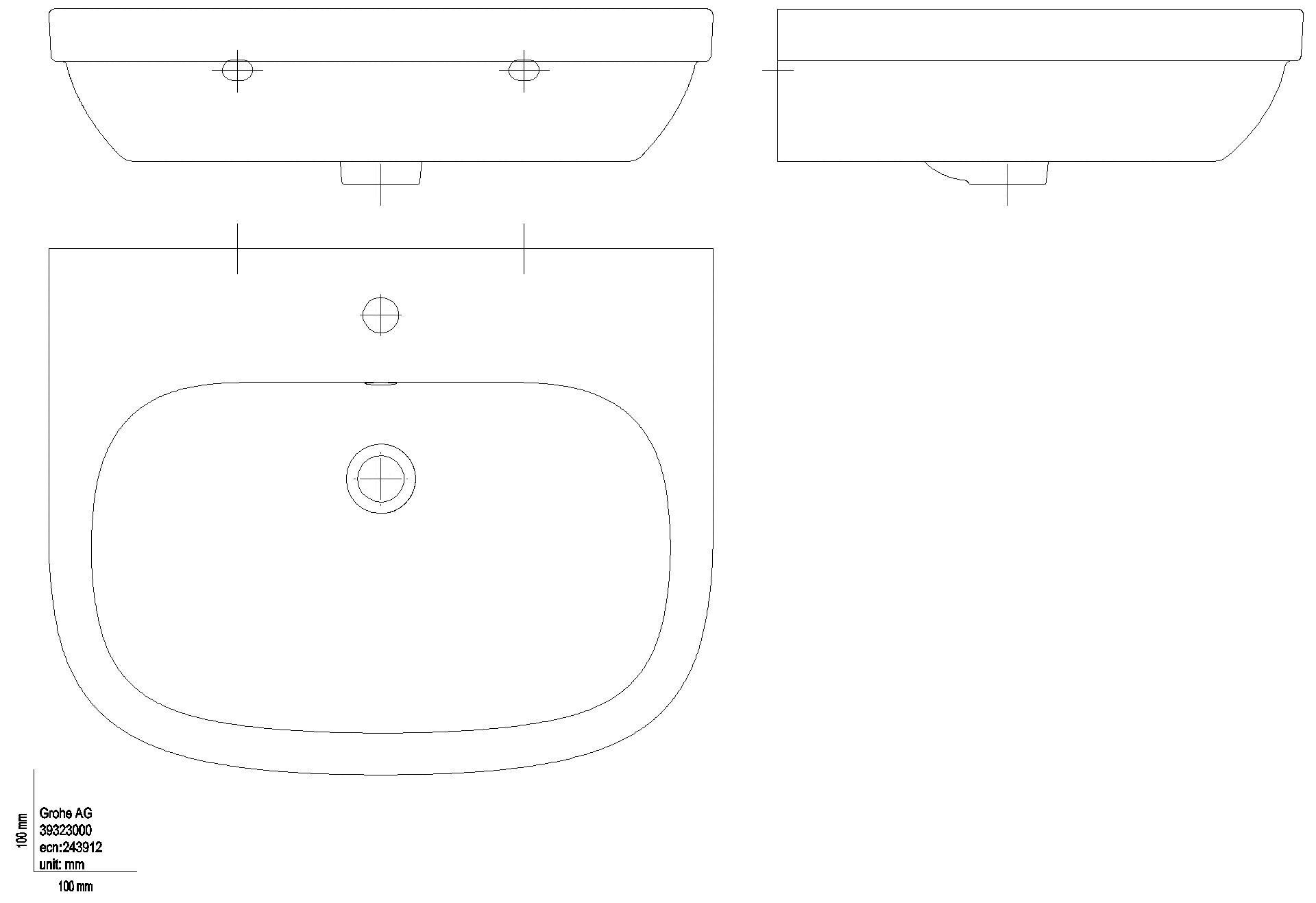 GROHE Waschtisch Euro Keramik 39323 65cm alpinweiß