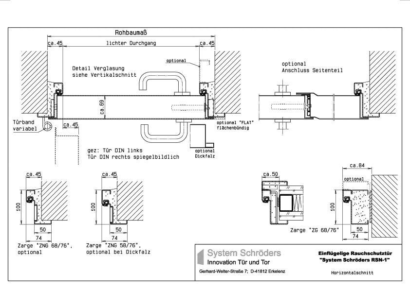 System Schröders Türen + Tore - Rauchschutzstahltür -klappe RS-1 einflügelig System Schröders RSN-1