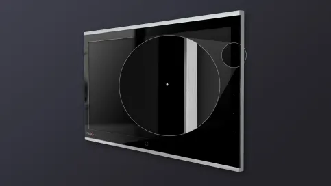 Interaktives Touchscreen-Display mit minimalistischer Rahmenkonstruktion und hochauflösender Oberfläche