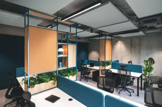 Akustik-Deckensegel und Akustikbaffeln Akustik-Deckensegel und Akustikbaffeln