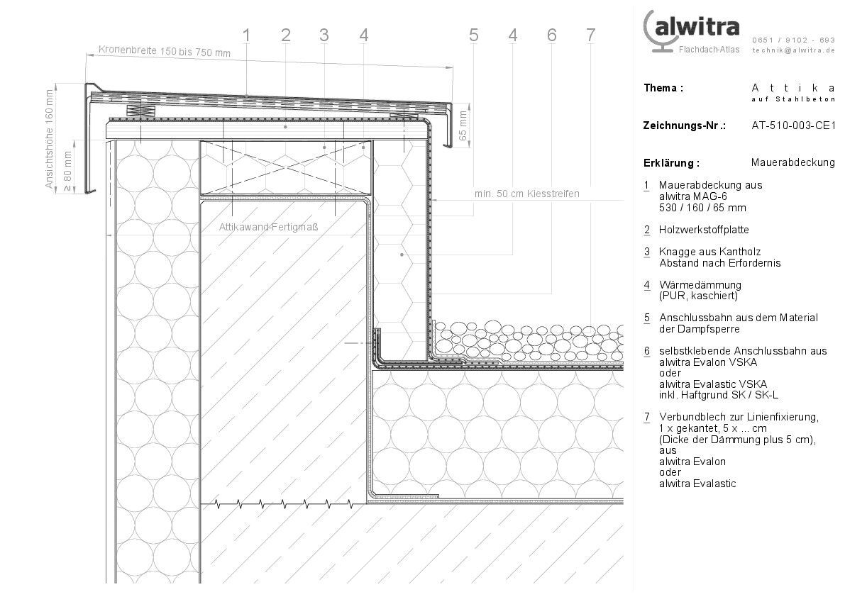 Attika auf Stahlbeton-Mauerabdeckunf-AT-510-003-CE1
