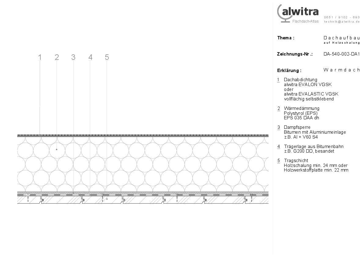 Dachaufbau auf Holzschalung-Warmdach-DA-540-002-DA1