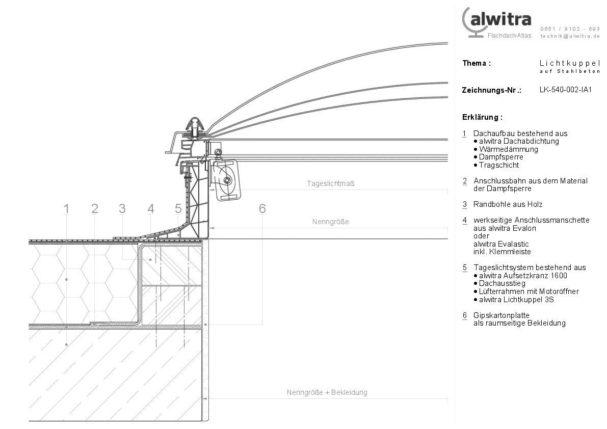 Lichtkuppel auf Stahlbeton-LK-540-002-IA1