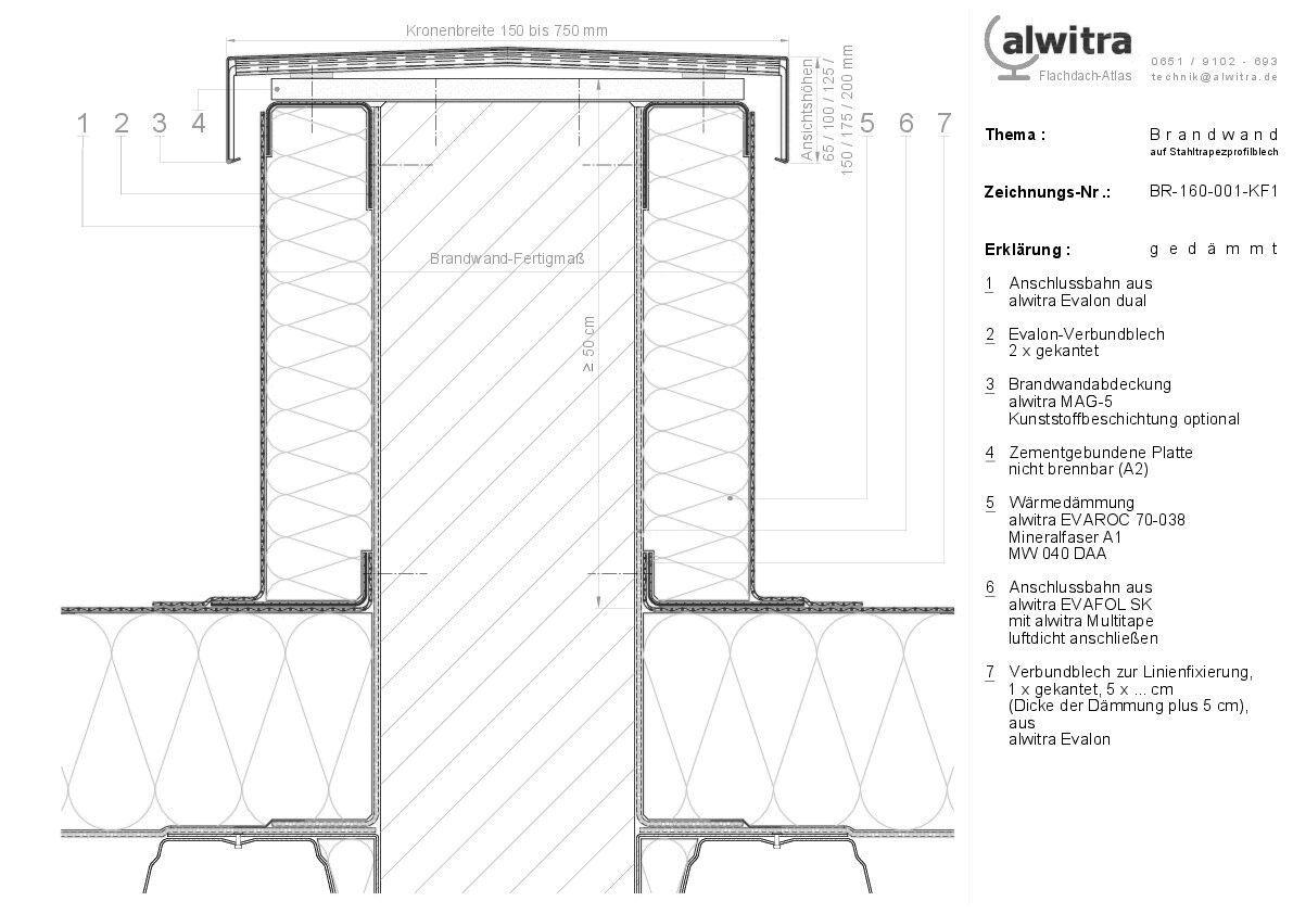 Brandwand auf Stahltrapezprofilblech-gedämmt-BR-160-001-KF1