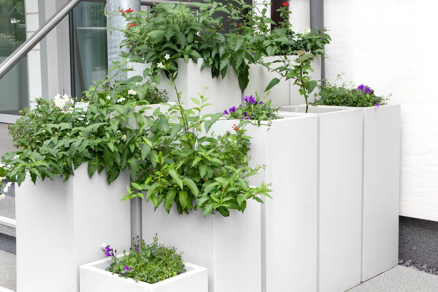BALKOGRÜN® - Pflanzgefäße aus Faserbeton für Balkone BALKOGRÜN® - Pflanzgefäße aus Faserbeton für Balkone