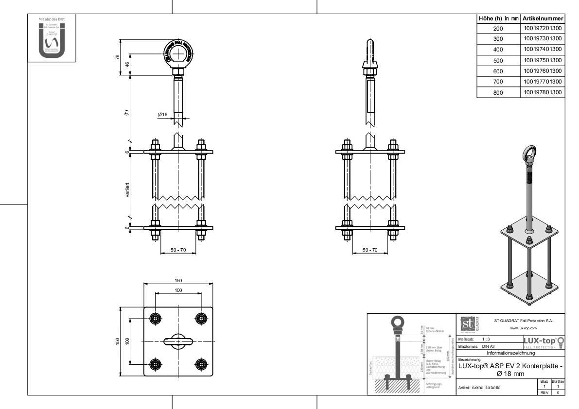 LUX-top ASP EV 2 Konterplatte