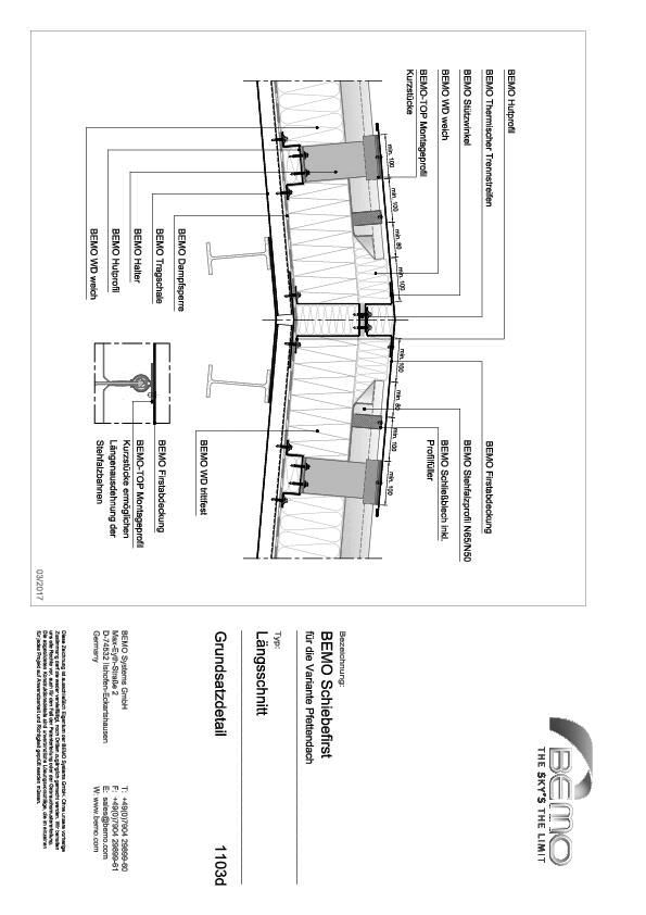 1103d - Satteldach BEMO Schiebefirst