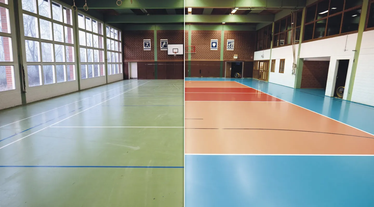 Sport Floor System: transparenter Schutz und farbige Sanierung von Sportböden Sport Floor System: transparenter Schutz und farbige Sanierung von Sportböden