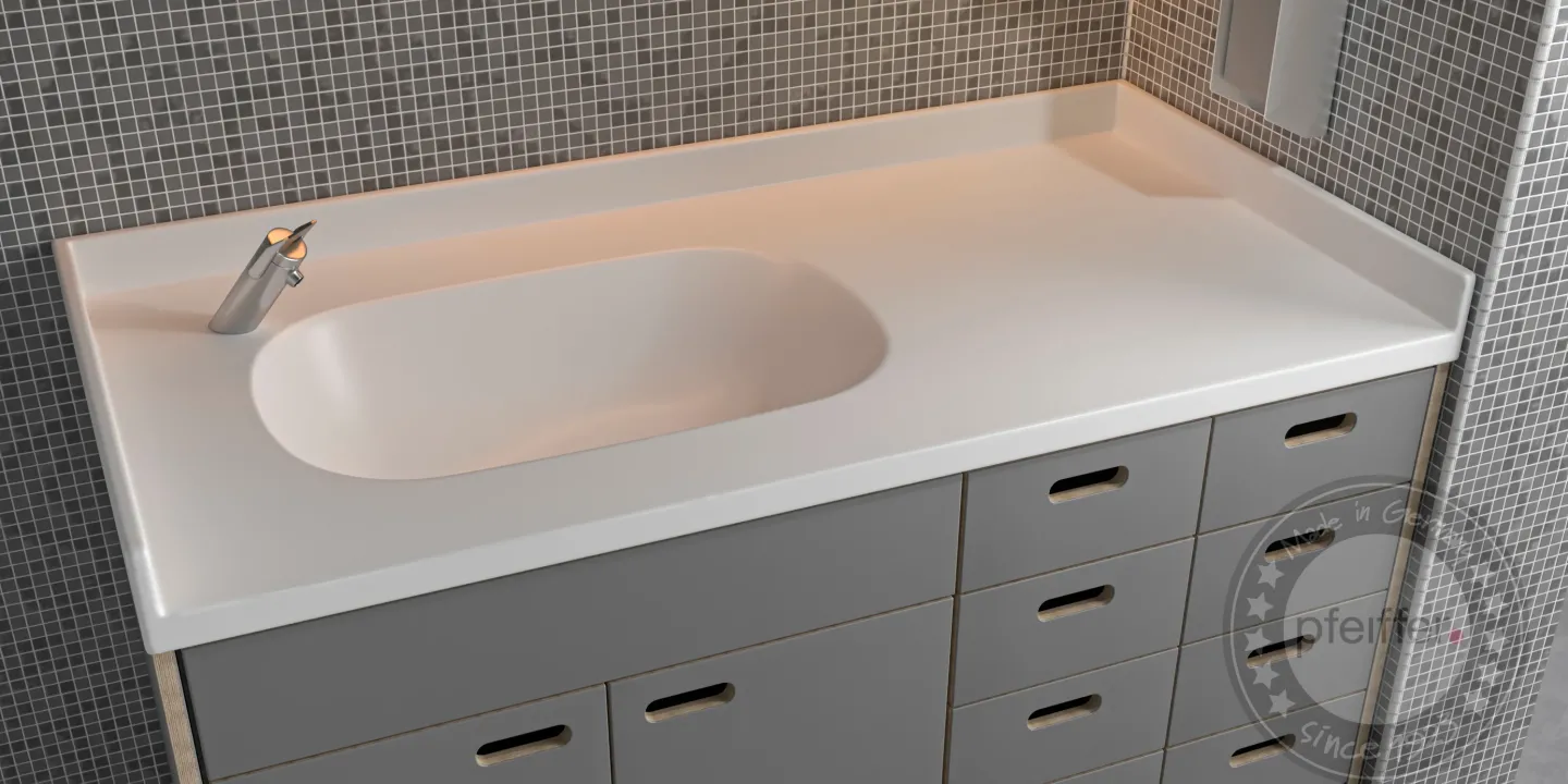 Individuelle Waschbecken und Waschtische aus Mineralwerkstoff Individuelle Waschbecken und Waschtische aus Mineralwerkstoff