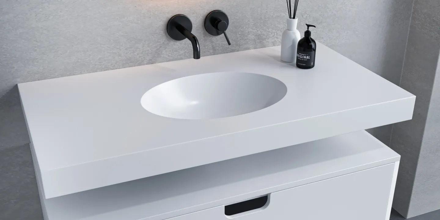 Individuelle Waschbecken und Waschtische aus Mineralwerkstoff Individuelle Waschbecken und Waschtische aus Mineralwerkstoff