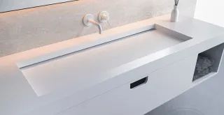 Individuelle Waschbecken und Waschtische aus Mineralwerkstoff Individuelle Waschbecken und Waschtische aus Mineralwerkstoff