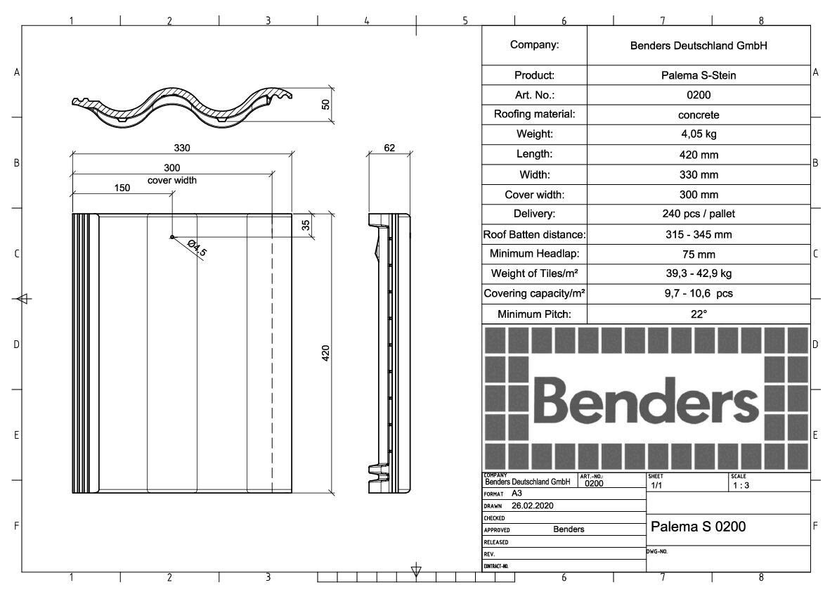Betondachstein Palema S 0200