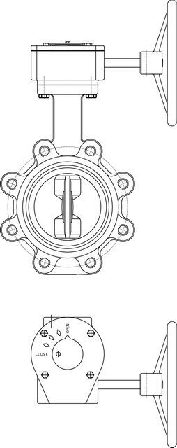 IMI Hydronic Engineering Deutschland - IMI TA Absperrklappe TA-BTV PN 25 DN 200, Anflanschklappe, Getriebe (GTIN: 5902276801327, HAN: 42450127393)