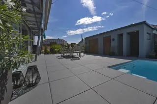 Verbundplatten aus Beton und Keramik für Terrassen Verbundplatten aus Beton und Keramik für Terrassen