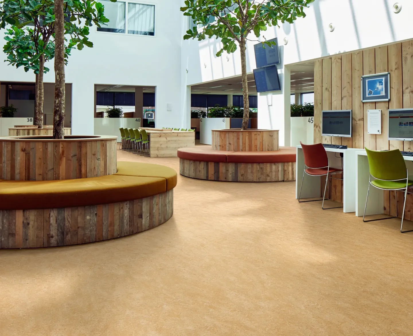 Linoleum Bodenbelag als Bahnenware, Fliesen oder Planken Linoleum Bodenbelag als Bahnenware, Fliesen oder Planken