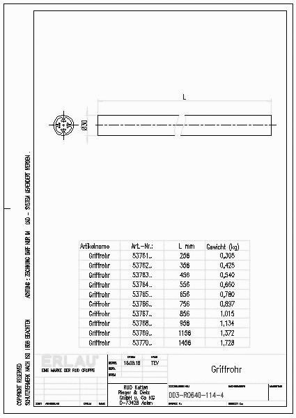 53761_Griffrohr Rundgrip 256 mm