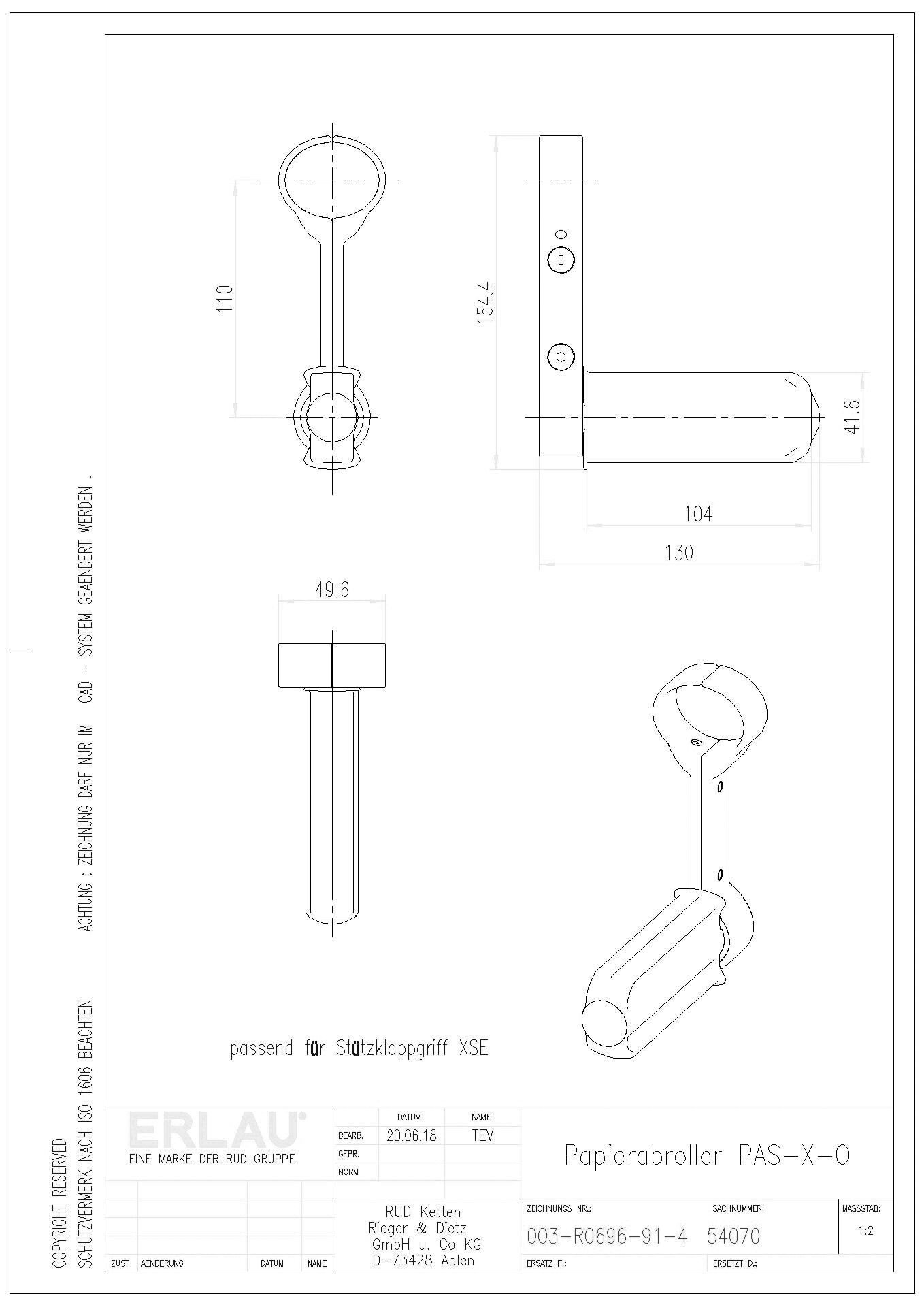 54070_Papierabroller PAS-X-O f. Stuetzgriff XSE