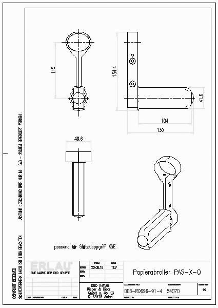 54070_Papierabroller PAS-X-O f. Stuetzgriff XSE